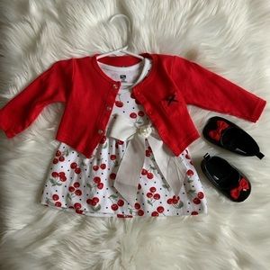 HB girl dress set and shoes .  6-9 months